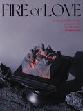 Load image into Gallery viewer, Cover artwork featuring Fire of Love, an architecture-inspired strawberry vanilla mousse cake.
