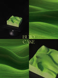 Load image into Gallery viewer, Brand story collage for Mountain Wind, an architecture-inspired jasmine green grape mousse cake handcrafted by BUJIO.