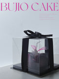 Load image into Gallery viewer, Self Love lychee rose mousse cake presented in BUJIO signature gift packaging.