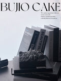 Load image into Gallery viewer, Editorial composition featuring The Mountain View Oreo yogurt blackcurrant mousse cake.