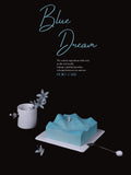 Load image into Gallery viewer, Blue Dream editorial artwork inspired by Wave to the Life coconut passion fruit mousse cake.